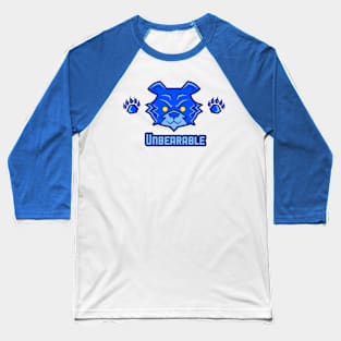 Blue Unbearable - Blue Bear With Claws Baseball T-Shirt